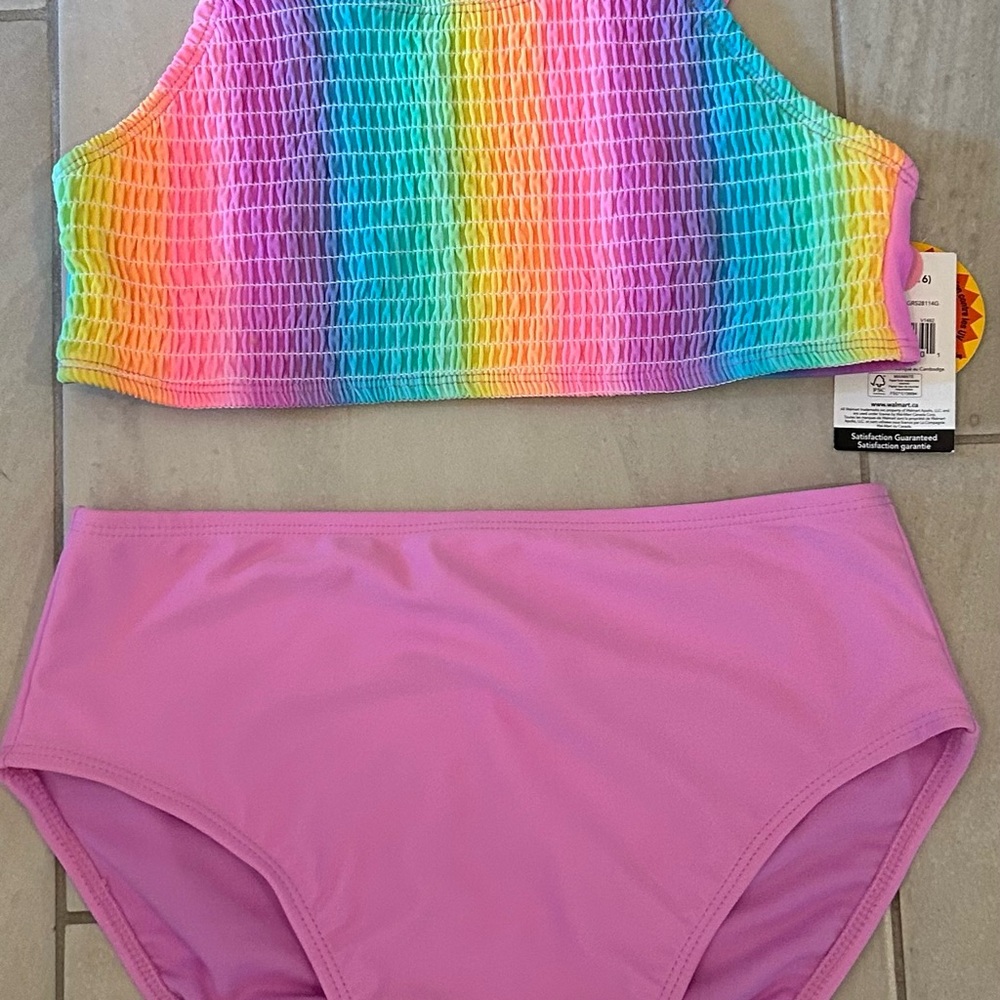 NEW Girls 2pc Swimsuit Multicolor Bikini Set